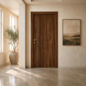 Üç panelli ceviz PVC membran kapı PVC 207 Kastdoor modeli