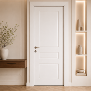 Üç panelli beyaz melamin kapı Melamin 106 Kastdoor modeli