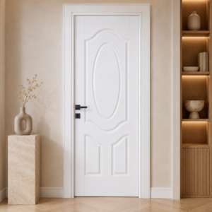Kastdoor Melamin 111 Oval Desenli Beyaz Kapı