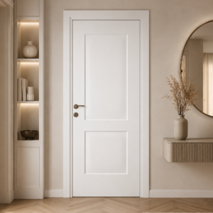 Sade iki panelli beyaz melamin kapı Melamin 112 Kastdoor modeli