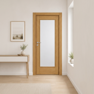 Tam camlı altın meşe melamin kapı Melamin 121 Kastdoor modeli