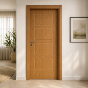 Dört panelli altın meşe PVC membran kapı PVC 215 Kastdoor modeli