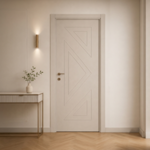 Ok motifli krem PVC membran kapı PVC 221 Kastdoor modeli
