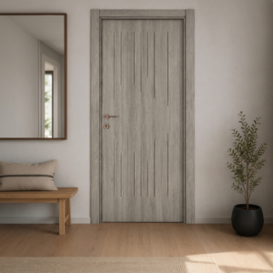 Oval uçlu fugalı gri meşe PVC membran kapı PVC 226 Kastdoor modeli