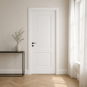İki göbekli kademeli beyaz PVC membran kapı PVC 228 Kastdoor modeli