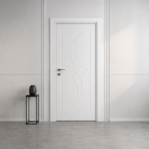 Çift baklava motifli beyaz PVC membran kapı PVC 230 Kastdoor modeli