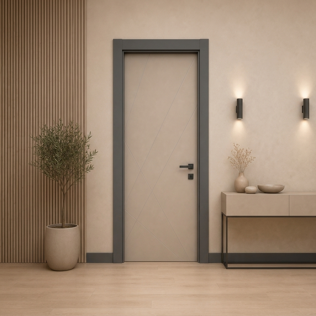 Çapraz fugalı vizon antrasit lake kapı Lake 327 Kastdoor modeli